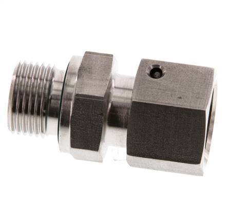 10S & G3/8'' Swivel droit en acier inoxydable avec filetage mâle 630 bar Joint torique FKM Cône reglable ISO 8434-1