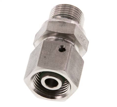 10S & G3/8'' Swivel droit en acier inoxydable avec filetage mâle 630 bar Joint torique FKM Cône reglable ISO 8434-1