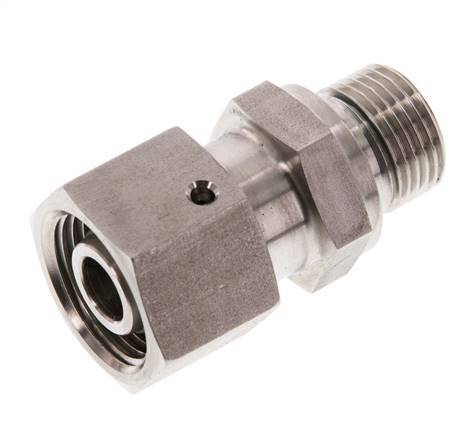 12S & G3/8'' Swivel droit en acier inoxydable avec filetage mâle 630 bar Joint torique FKM Cône reglable ISO 8434-1