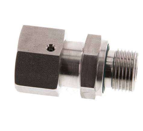 12S & G3/8'' Swivel droit en acier inoxydable avec filetage mâle 630 bar Joint torique FKM Cône reglable ISO 8434-1