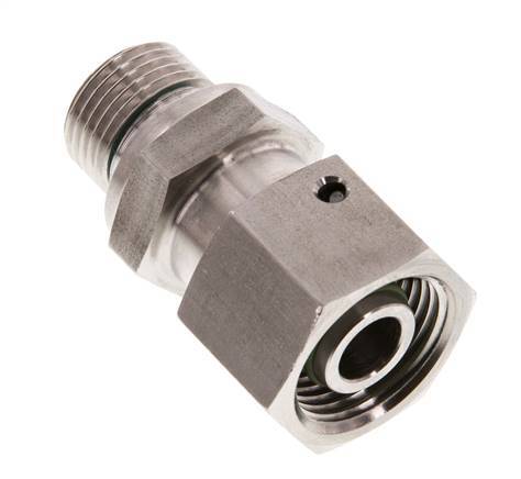 12S & G3/8'' Swivel droit en acier inoxydable avec filetage mâle 630 bar Joint torique FKM Cône reglable ISO 8434-1