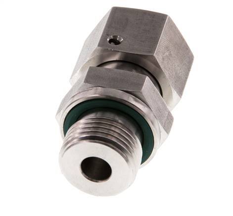 14S & G1/2'' Swivel droit en acier inoxydable avec filetage mâle 630 bar Joint torique FKM Cône reglable ISO 8434-1