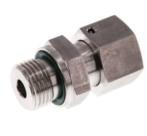 14S & G1/2'' Swivel droit en acier inoxydable avec filetage mâle 630 bar Joint torique FKM Cône reglable ISO 8434-1