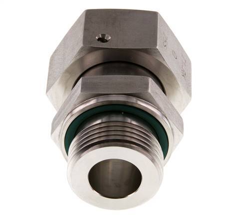 25S & G1'' Swivel droit en acier inoxydable avec filetage mâle 400 bar Joint torique FKM Cône reglable ISO 8434-1