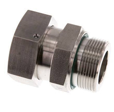 38S & G1-1/2'' pivot droit en acier inoxydable avec filetage mâle 315 bar Joint torique FKM Cône reglable ISO 8434-1