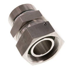 38S & G1-1/2'' pivot droit en acier inoxydable avec filetage mâle 315 bar Joint torique FKM Cône reglable ISO 8434-1