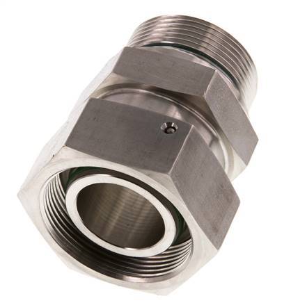 38S & G1-1/2'' pivot droit en acier inoxydable avec filetage mâle 315 bar Joint torique FKM Cône reglable ISO 8434-1