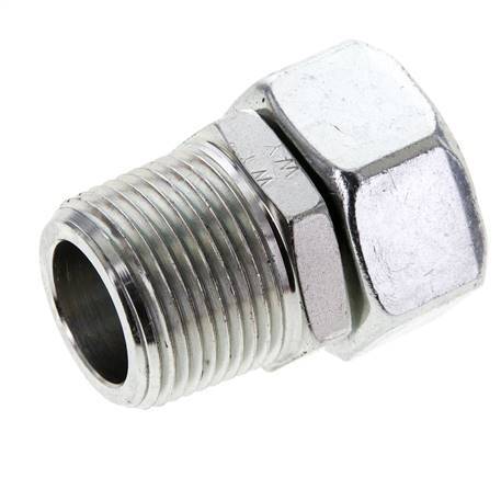 28L & 1'' NPT Acier zingue pivotant droit avec filetage mâle 160 bar Reglable ISO 8434-1