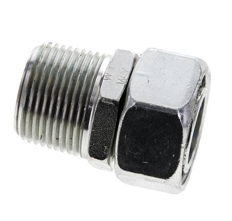 28L & 1'' NPT Acier zingue pivotant droit avec filetage mâle 160 bar Reglable ISO 8434-1