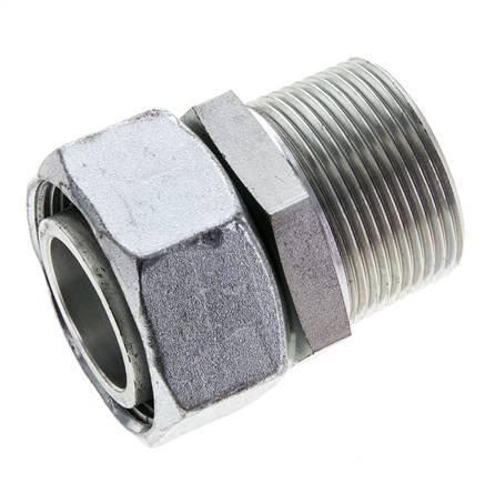 35L & 1-1/4'' NPT Acier zingue pivotant droit avec filetage mâle 160 bar Reglable ISO 8434-1