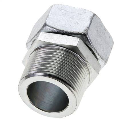 35L & 1-1/4'' NPT Acier zingue pivotant droit avec filetage mâle 160 bar Reglable ISO 8434-1