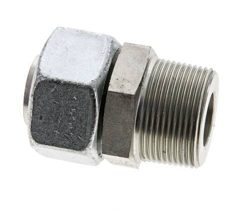 30S & 1-1/4'' NPT Acier zingue pivotant droit avec filetage mâle 400 bar Reglable ISO 8434-1