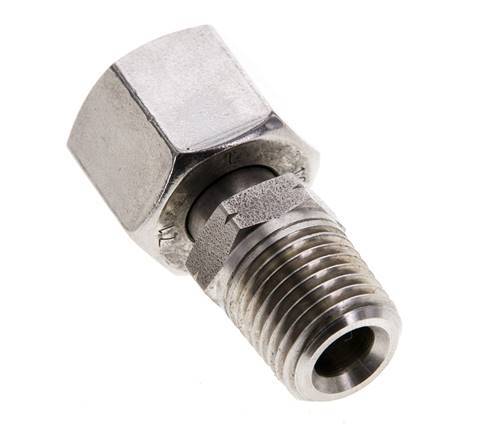 10L & 1/4'' NPT pivotant droit en acier inoxydable avec filetage mâle 315 bar reglable ISO 8434-1