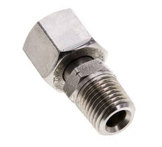 10L & 1/4'' NPT pivotant droit en acier inoxydable avec filetage mâle 315 bar reglable ISO 8434-1