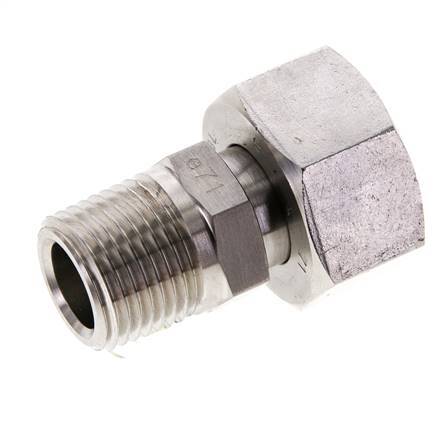 Swivel droit en acier inoxydable 18L & 1/2'' NPT avec filetage mâle 315 bar Reglable ISO 8434-1