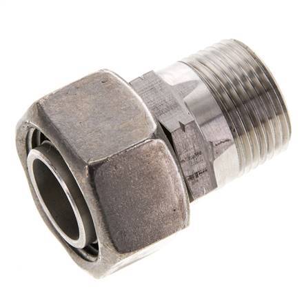 22L & 3/4'' NPT en acier inoxydable tournant droit avec filetage mâle 160 bar Ajustable ISO 8434-1