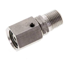6L & 1/8'' NPT pivotant droit en acier inoxydable avec filetage mâle 315 bar Joint torique FKM Cône reglable ISO 8434-1
