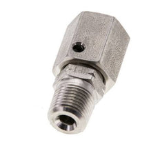 6L & 1/8'' NPT pivotant droit en acier inoxydable avec filetage mâle 315 bar Joint torique FKM Cône reglable ISO 8434-1