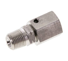 6L & 1/8'' NPT pivotant droit en acier inoxydable avec filetage mâle 315 bar Joint torique FKM Cône reglable ISO 8434-1