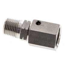 6L & 1/8'' NPT pivotant droit en acier inoxydable avec filetage mâle 315 bar Joint torique FKM Cône reglable ISO 8434-1