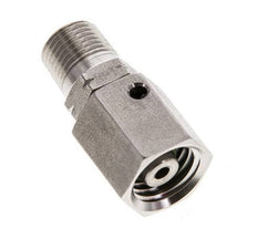 6L & 1/8'' NPT pivotant droit en acier inoxydable avec filetage mâle 315 bar Joint torique FKM Cône reglable ISO 8434-1
