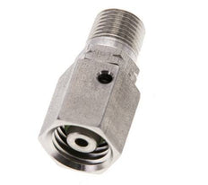 6L & 1/8'' NPT pivotant droit en acier inoxydable avec filetage mâle 315 bar Joint torique FKM Cône reglable ISO 8434-1
