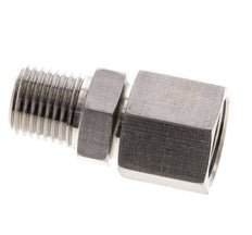 10L & 1/4'' NPT pivotant droit en acier inoxydable avec filetage mâle 315 bar Joint torique FKM Cône reglable ISO 8434-1