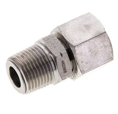 12L & 3/8'' NPT pivotant droit en acier inoxydable avec filetage mâle 315 bar Joint torique FKM Cône reglable ISO 8434-1