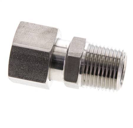 15L & 1/2'' NPT Stainless Steel Straight Swivel with Male Threads 315 bar FKM O-ring Sealing Cone Adjustable ISO 8434-1