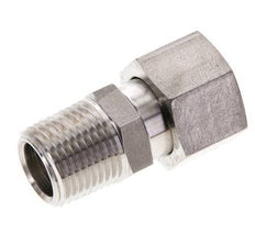 Coupleur droit en acier inoxydable 15L et 1/2'' NPT avec filetage mâle 315 bar Joint torique FKM Cône reglable ISO 8434-1