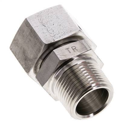 22L & 3/4'' NPT Stainless Steel Straight Swivel with Male Threads 160 bar FKM O-ring Sealing Cone Adjustable ISO 8434-1