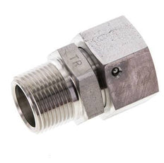 22L & 3/4'' NPT pivotant droit en acier inoxydable avec filetage mâle 160 bar Joint torique FKM Cône reglable ISO 8434-1