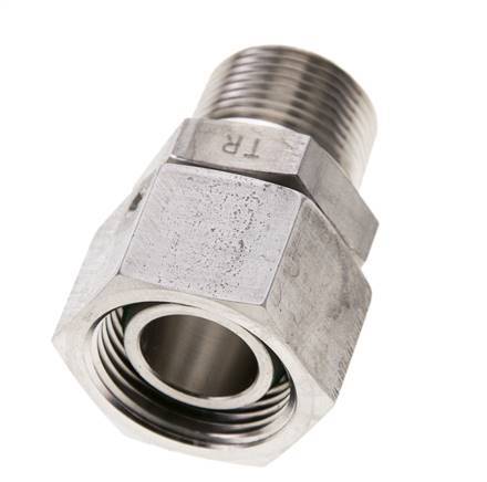 22L & 3/4'' NPT pivotant droit en acier inoxydable avec filetage mâle 160 bar Joint torique FKM Cône reglable ISO 8434-1