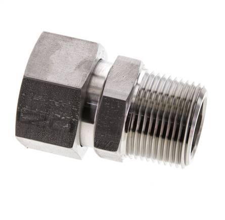 28L et 1'' NPT Acier inoxydable droit avec filetage mâle 160 bar Joint torique FKM Cône d'etancheite reglable ISO 8434-1