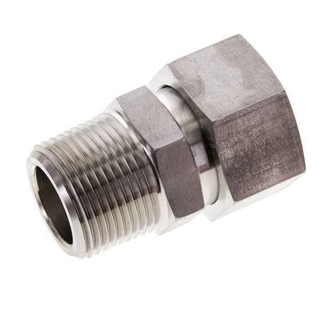 28L et 1'' NPT Acier inoxydable droit avec filetage mâle 160 bar Joint torique FKM Cône d'etancheite reglable ISO 8434-1