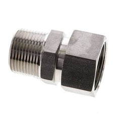 28L et 1'' NPT Acier inoxydable droit avec filetage mâle 160 bar Joint torique FKM Cône d'etancheite reglable ISO 8434-1