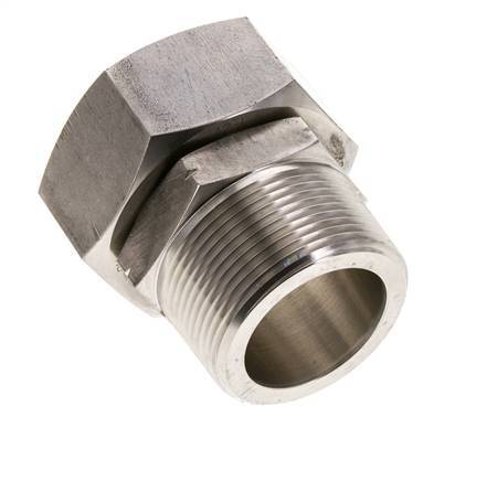 42L & 1-1/2'' NPT Stainless Steel Straight Swivel with Male Threads 160 bar FKM O-ring Sealing Cone Adjustable ISO 8434-1
