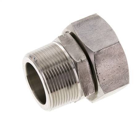 42L & 1-1/2'' NPT pivotant droit en acier inoxydable avec filetage mâle 160 bar Joint torique FKM Cône d'etancheite reglable ISO 8434-1