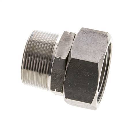 42L & 1-1/2'' NPT pivotant droit en acier inoxydable avec filetage mâle 160 bar Joint torique FKM Cône d'etancheite reglable ISO 8434-1