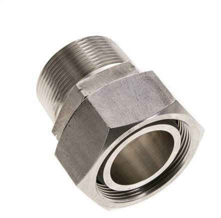 42L & 1-1/2'' NPT pivotant droit en acier inoxydable avec filetage mâle 160 bar Joint torique FKM Cône d'etancheite reglable ISO 8434-1