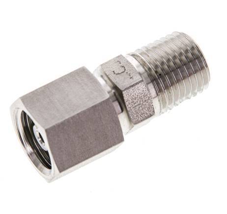 6S & 1/4'' NPT Stainless Steel Straight Swivel with Male Threads 630 bar FKM O-ring Sealing Cone Adjustable ISO 8434-1