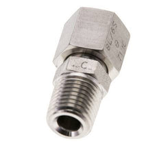 6S & 1/4'' NPT pivotant droit en acier inoxydable avec filetage mâle 630 bar Joint torique FKM Cône reglable ISO 8434-1