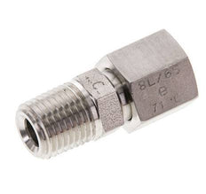 6S & 1/4'' NPT pivotant droit en acier inoxydable avec filetage mâle 630 bar Joint torique FKM Cône reglable ISO 8434-1
