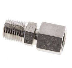 6S & 1/4'' NPT pivotant droit en acier inoxydable avec filetage mâle 630 bar Joint torique FKM Cône reglable ISO 8434-1