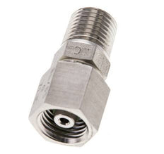 6S & 1/4'' NPT pivotant droit en acier inoxydable avec filetage mâle 630 bar Joint torique FKM Cône reglable ISO 8434-1