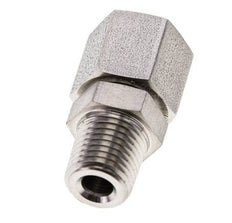 8S & 1/4'' NPT pivotant droit en acier inoxydable avec filetage mâle 630 bar Joint torique FKM Cône reglable ISO 8434-1