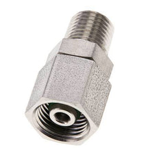 8S & 1/4'' NPT pivotant droit en acier inoxydable avec filetage mâle 630 bar Joint torique FKM Cône reglable ISO 8434-1