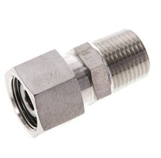 14S & 1/2'' NPT pivotant droit en acier inoxydable avec filetage mâle 630 bar Joint torique FKM Cône reglable ISO 8434-1