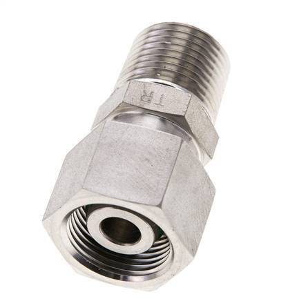 14S & 1/2'' NPT pivotant droit en acier inoxydable avec filetage mâle 630 bar Joint torique FKM Cône reglable ISO 8434-1