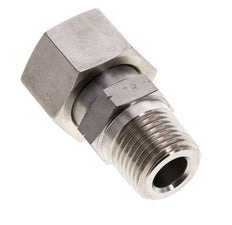 16S & 1/2'' NPT pivotant droit en acier inoxydable avec filetage mâle 400 bar Joint torique FKM Cône reglable ISO 8434-1
